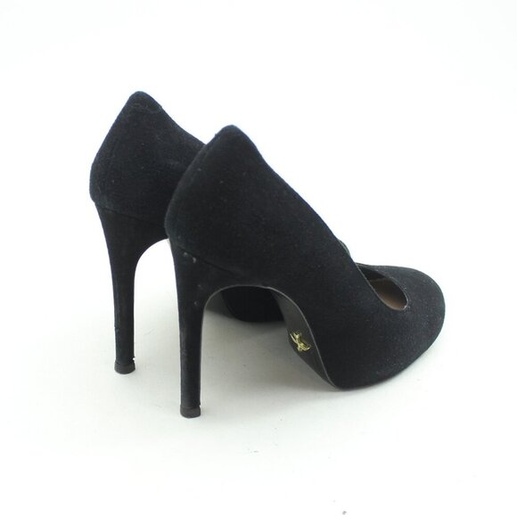 Pour la Victoire Womens Sz 8 Black Suede Vero Cuoio Leather Pumps Stiletto Heels - Picture 8 of 11
